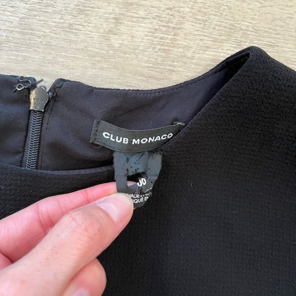 CLUB MONACO Bridette black peplum short sleeve mini dress size 00 - Picture 5 of 10